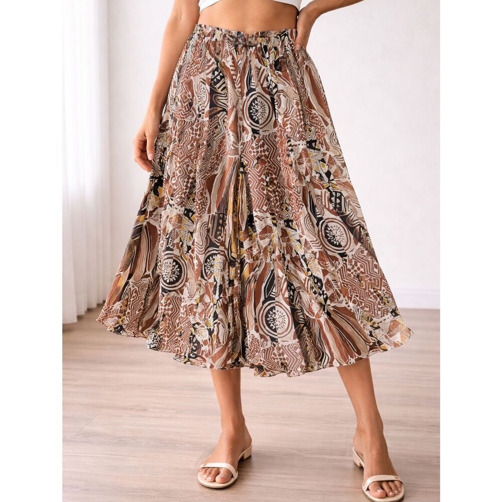 Ruby Rd. Brown Multi Patterned Skirt Size 12